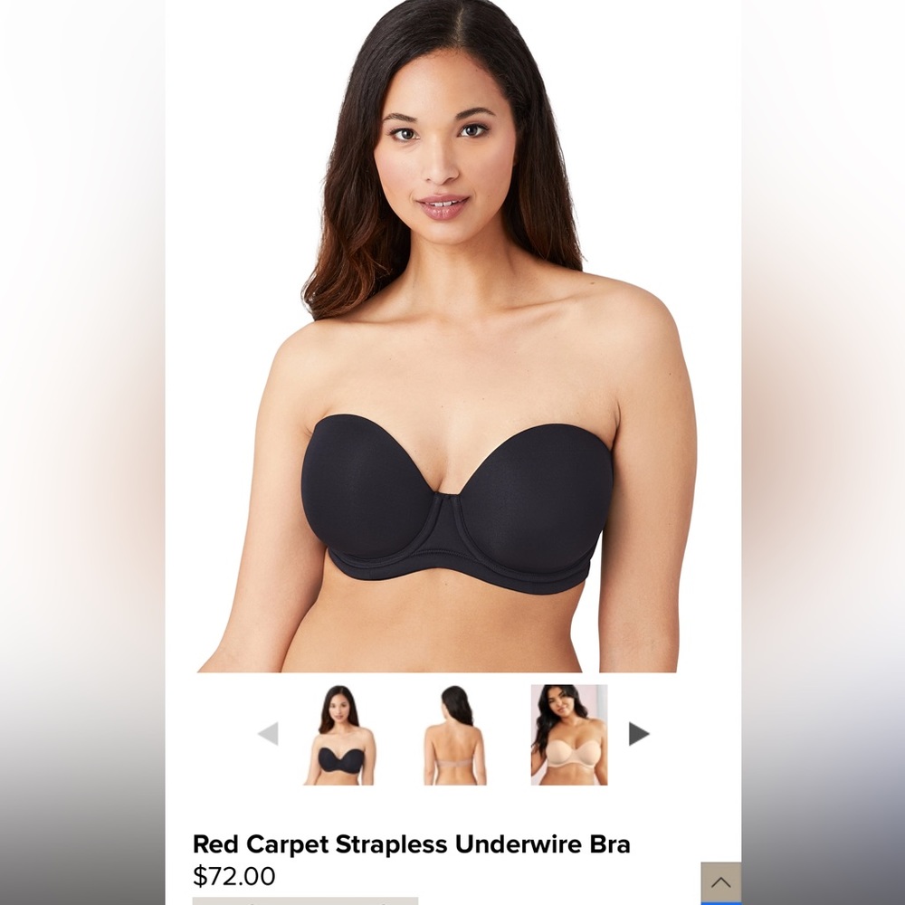 Wacoal Red Carpet Strapless Bra Sz 38G